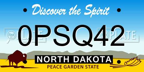 0PSQ42 North Dakota License Plate