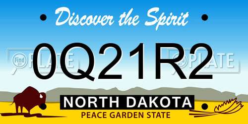 0Q21R2 North Dakota License Plate