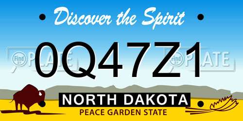 0Q47Z1 North Dakota License Plate