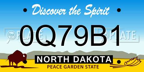 0Q79B1 North Dakota License Plate