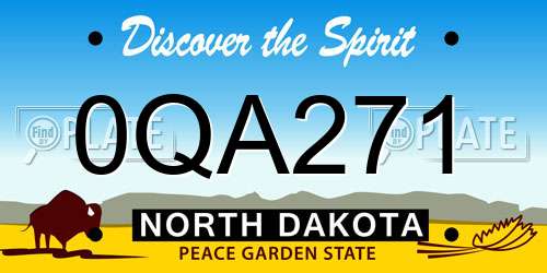 0QA271 North Dakota License Plate