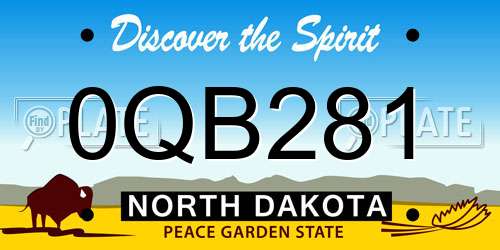 0QB281 North Dakota License Plate