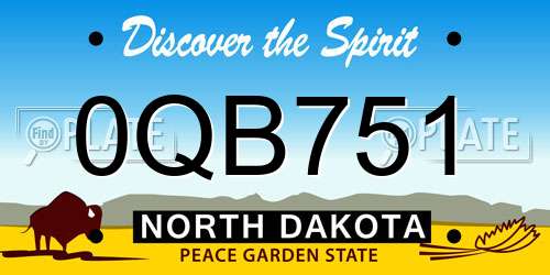 0QB751 North Dakota License Plate