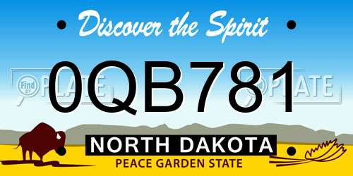 0QB781 North Dakota License Plate
