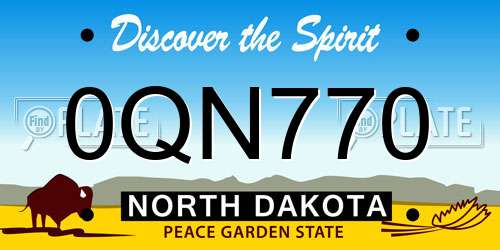 0QN770 North Dakota License Plate