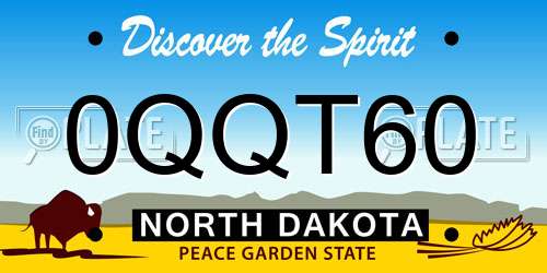 0QQT60 North Dakota License Plate