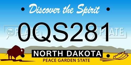 0QS281 North Dakota License Plate