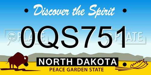 0QS751 North Dakota License Plate