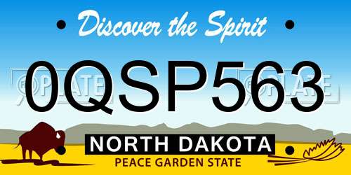 0QSP563 North Dakota License Plate