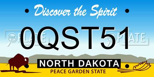 0QST51 North Dakota License Plate