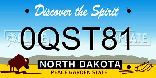 0QST81 North Dakota License Plate