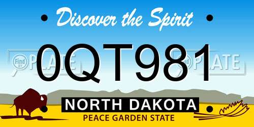 0QT981 North Dakota License Plate
