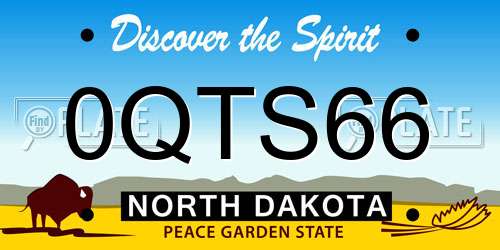 0QTS66 North Dakota License Plate