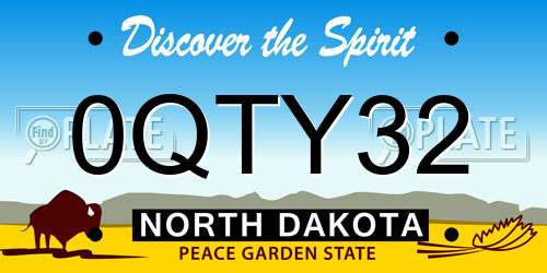 0QTY32 North Dakota License Plate