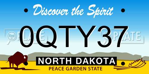 0QTY37 North Dakota License Plate