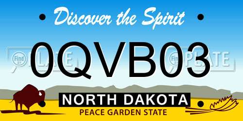 0QVB03 North Dakota License Plate