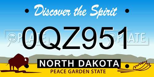 0QZ951 North Dakota License Plate
