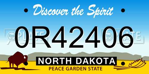 0R42406 North Dakota License Plate