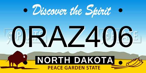 0RAZ406 North Dakota License Plate