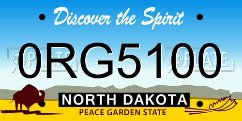 0RG5100 North Dakota License Plate