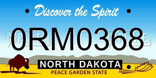 0RM0368 North Dakota License Plate