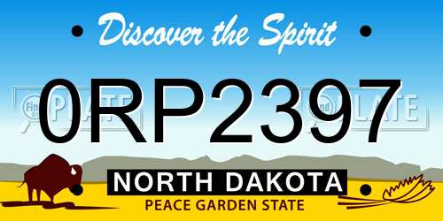 0RP2397 North Dakota License Plate