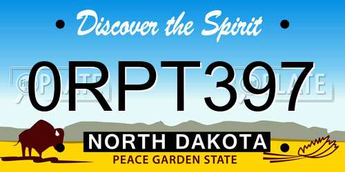 0RPT397 North Dakota License Plate