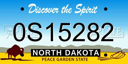 0S15282 North Dakota License Plate