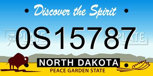 0S15787 North Dakota License Plate