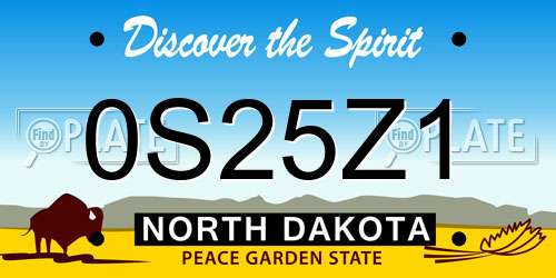 0S25Z1 North Dakota License Plate