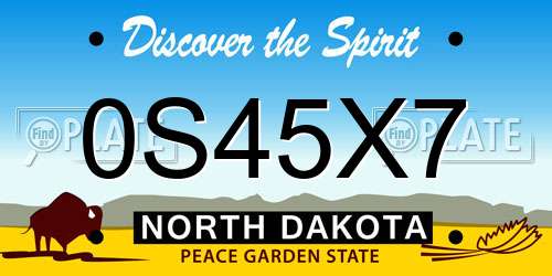 0S45X7 North Dakota License Plate