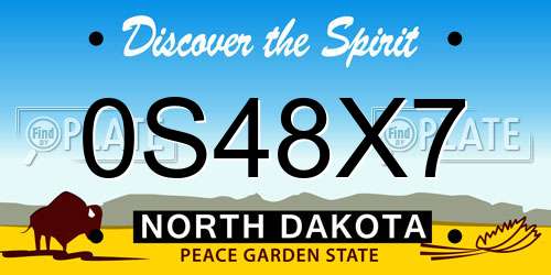 0S48X7 North Dakota License Plate