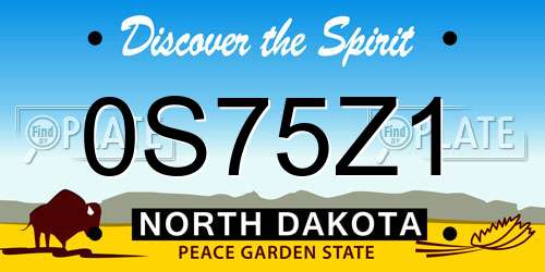 0S75Z1 North Dakota License Plate