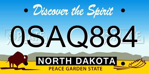 0SAQ884 North Dakota License Plate