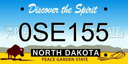 0SE155 North Dakota License Plate