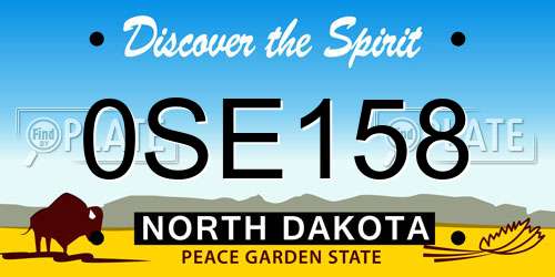 0SE158 North Dakota License Plate