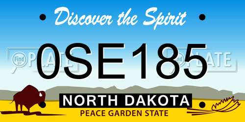 0SE185 North Dakota License Plate