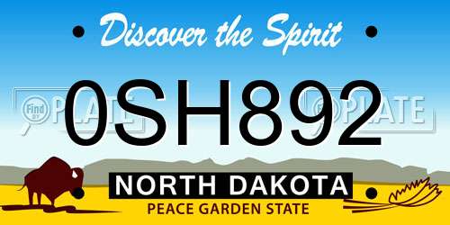 0SH892 North Dakota License Plate