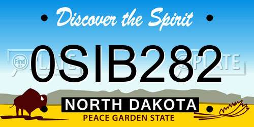 0SIB282 North Dakota License Plate