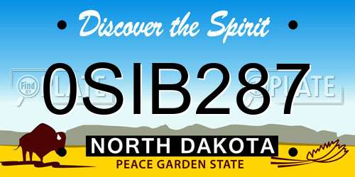 0SIB287 North Dakota License Plate