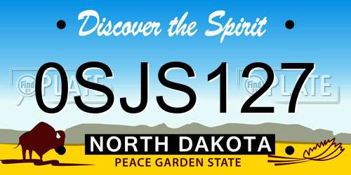 0SJS127 North Dakota License Plate