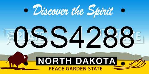 0SS4288 North Dakota License Plate