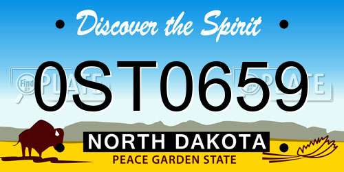 0ST0659 North Dakota License Plate