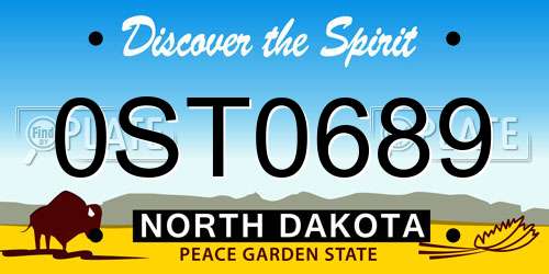 0ST0689 North Dakota License Plate