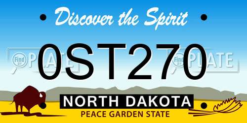 0ST270 North Dakota License Plate