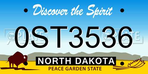 0ST3536 North Dakota License Plate