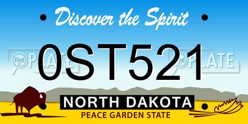 0ST521 North Dakota License Plate