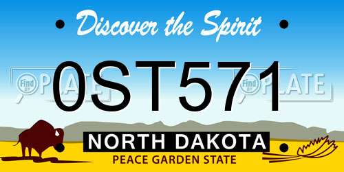 0ST571 North Dakota License Plate