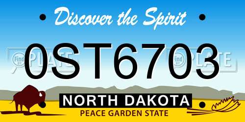 0ST6703 North Dakota License Plate