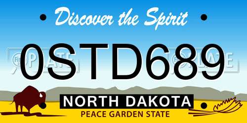 0STD689 North Dakota License Plate